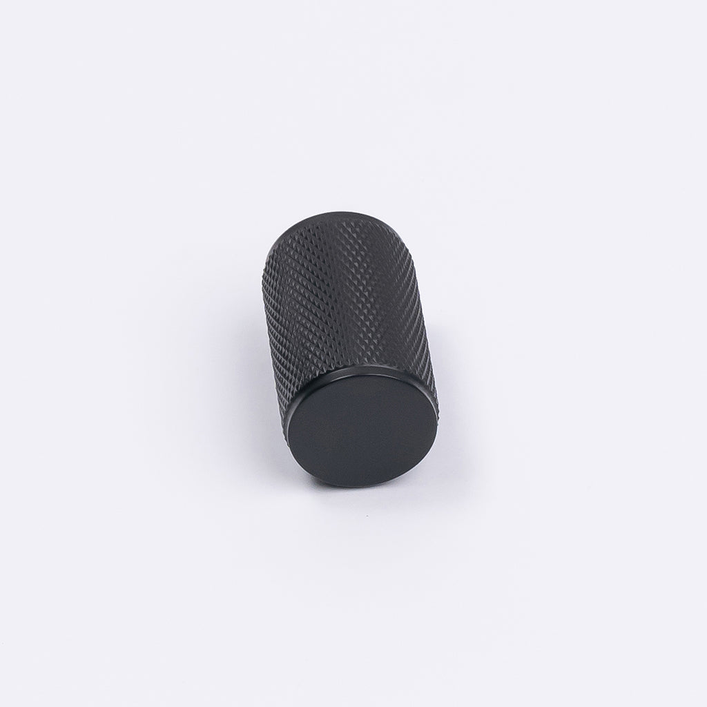 Matt Black Knurled Cabinet Knob - Helena - Manovella