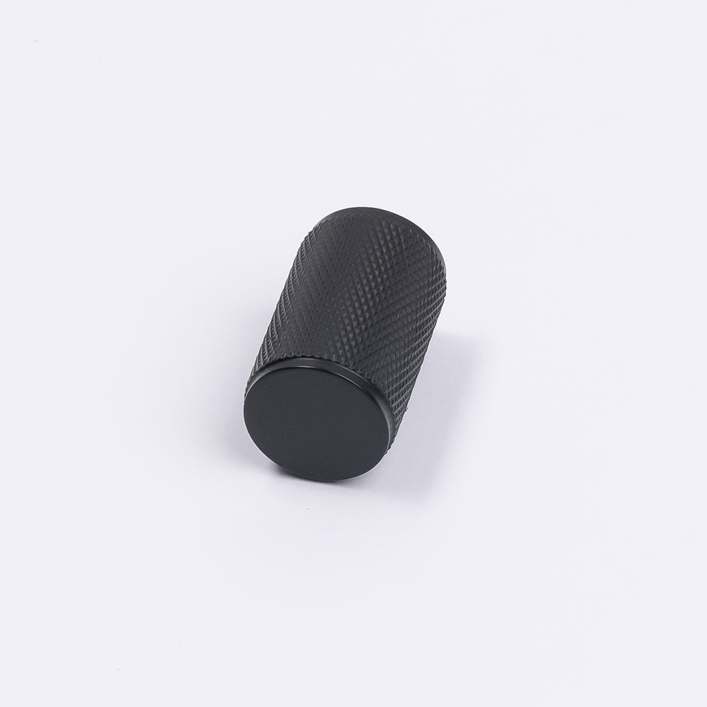 Matt Black Knurled Cabinet Knob - Helena - Manovella