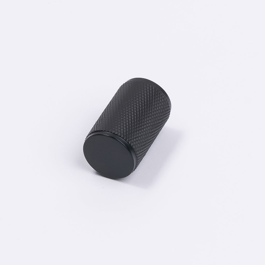 Matt Black Knurled Cabinet Knob - Helena - Manovella