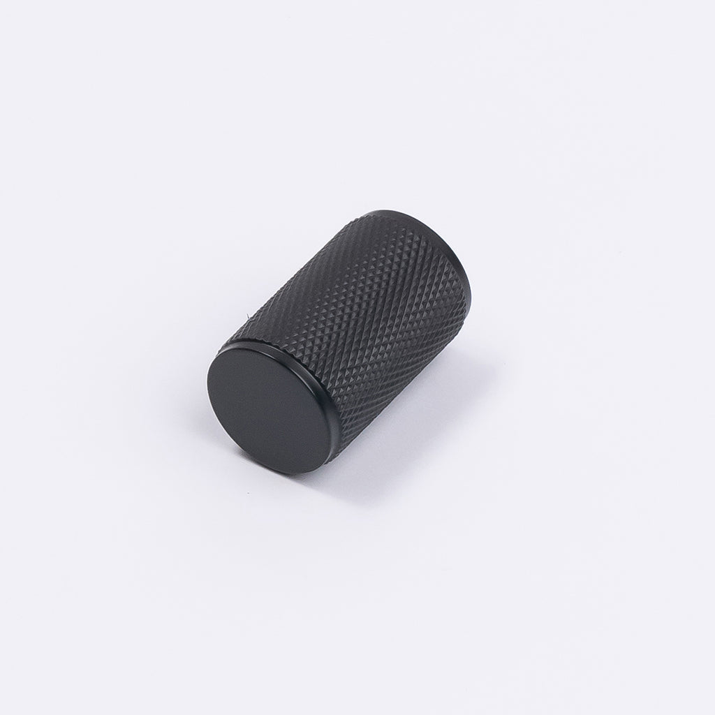 Matt Black Knurled Cabinet Knob - Helena - Manovella