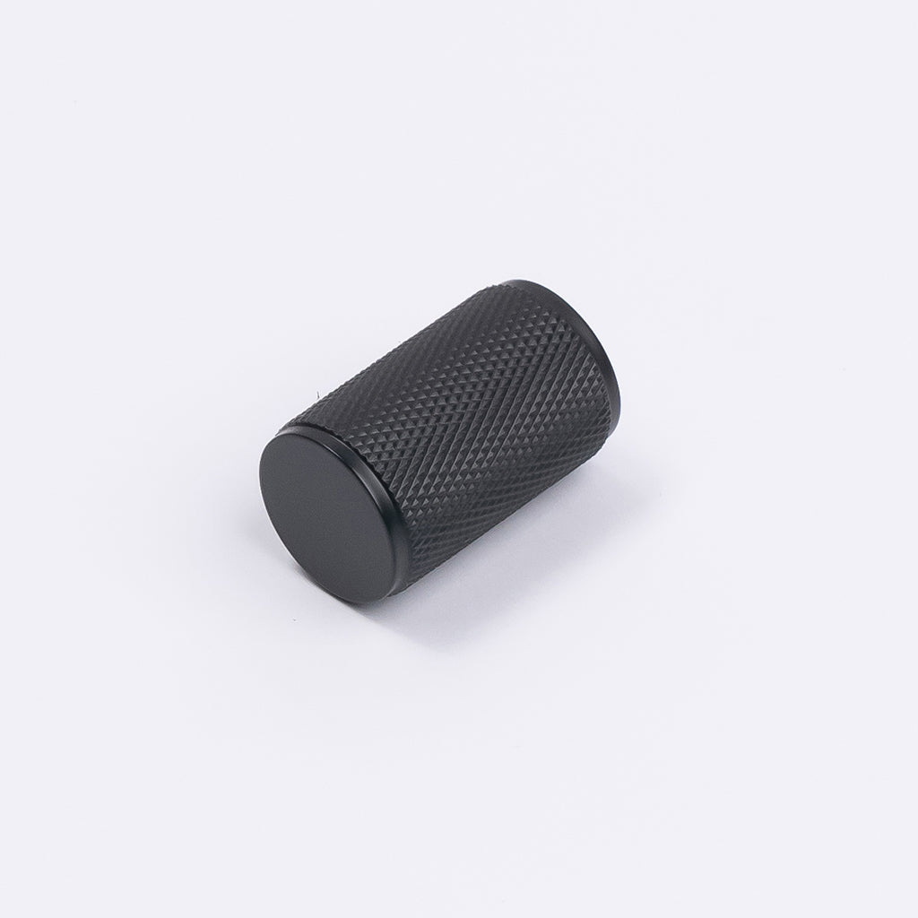 Matt Black Knurled Cabinet Knob - Helena - Manovella