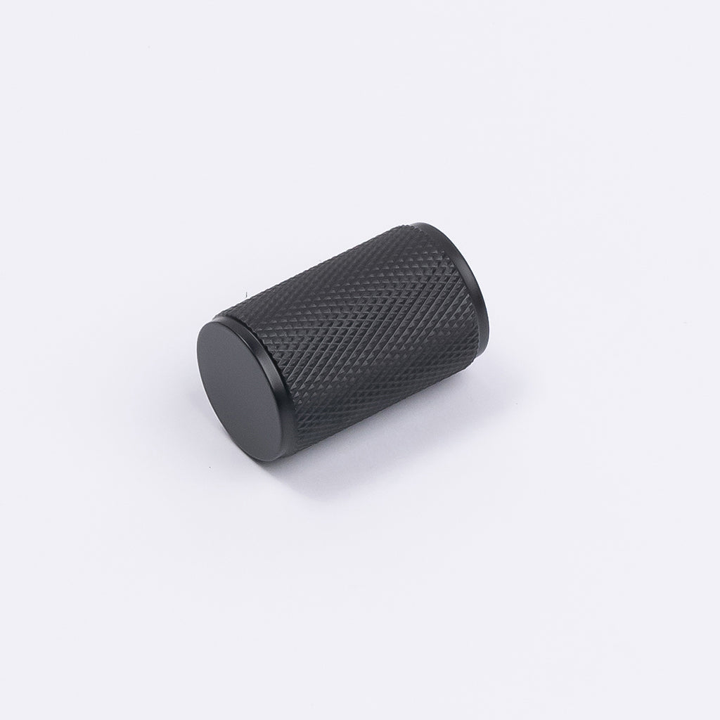 Matt Black Knurled Cabinet Knob - Helena - Manovella