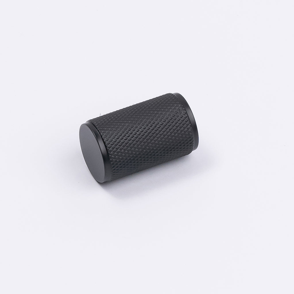 Matt Black Knurled Cabinet Knob - Helena - Manovella