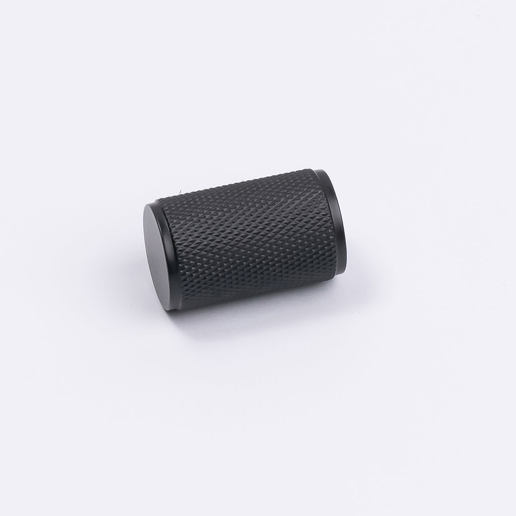 Matt Black Knurled Cabinet Knob - Helena - Manovella