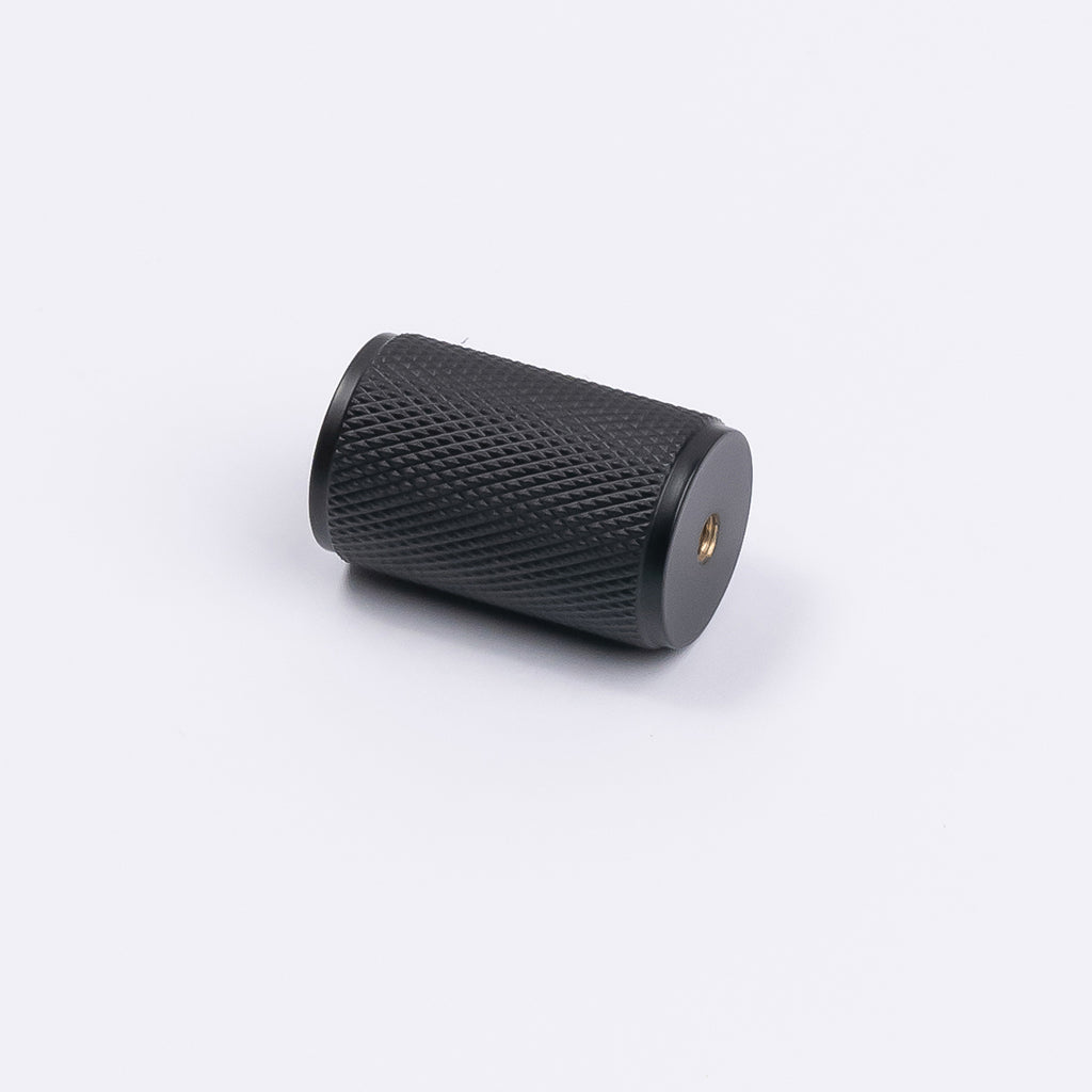 Matt Black Knurled Cabinet Knob - Helena - Manovella