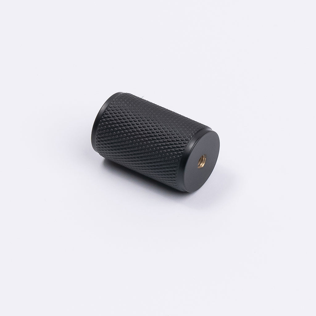 Matt Black Knurled Cabinet Knob - Helena - Manovella