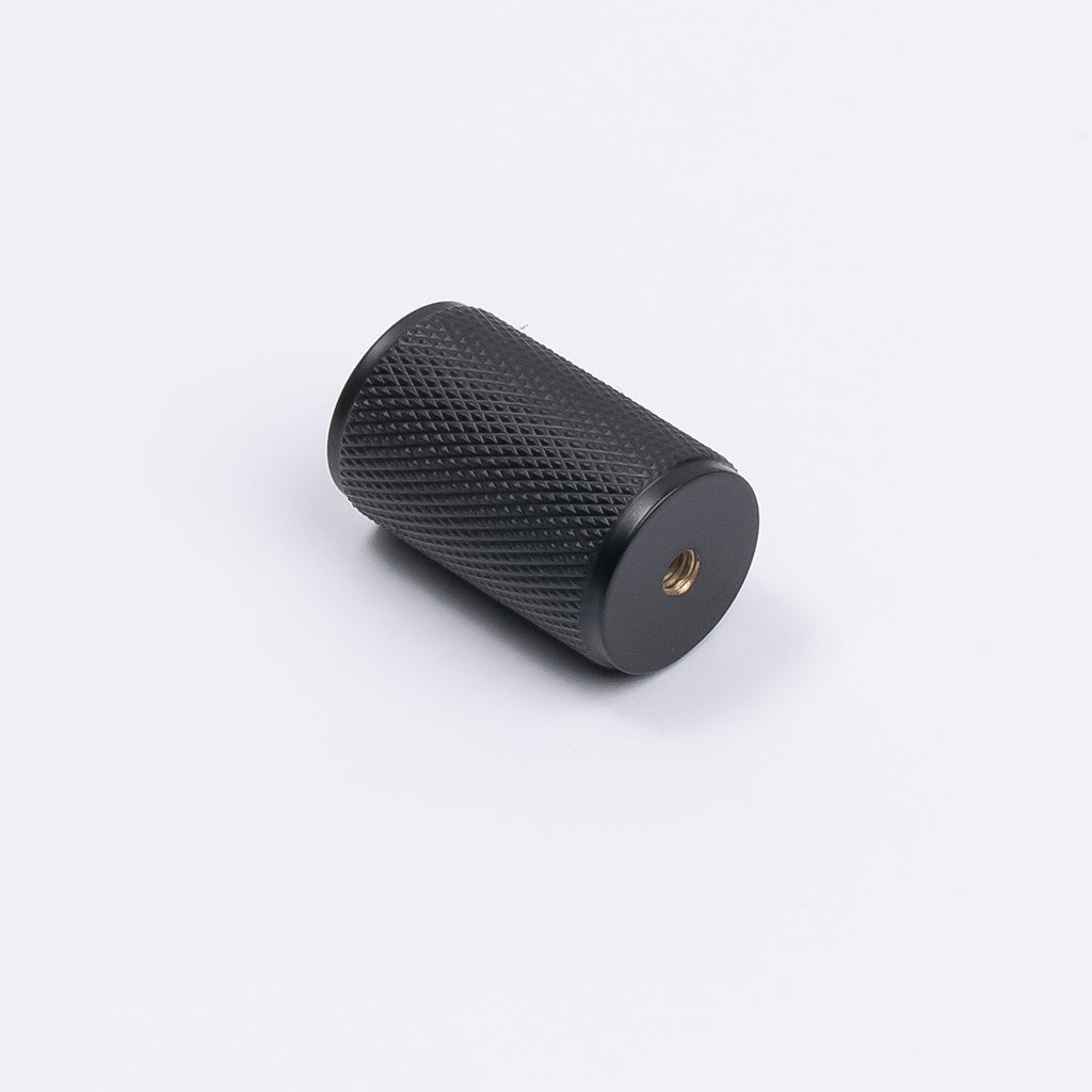 Matt Black Knurled Cabinet Knob - Helena - Manovella