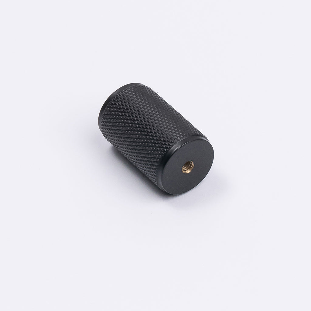 Matt Black Knurled Cabinet Knob - Helena - Manovella