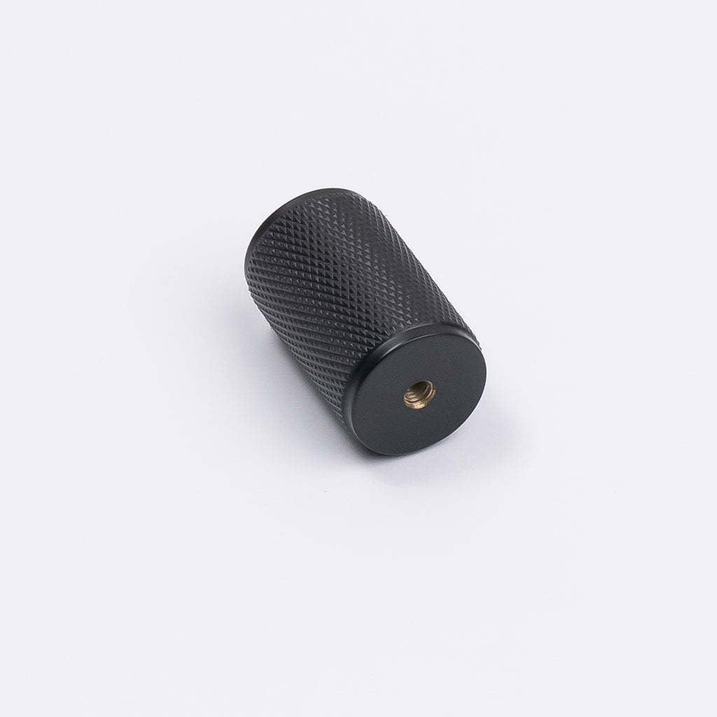 Matt Black Knurled Cabinet Knob - Helena - Manovella