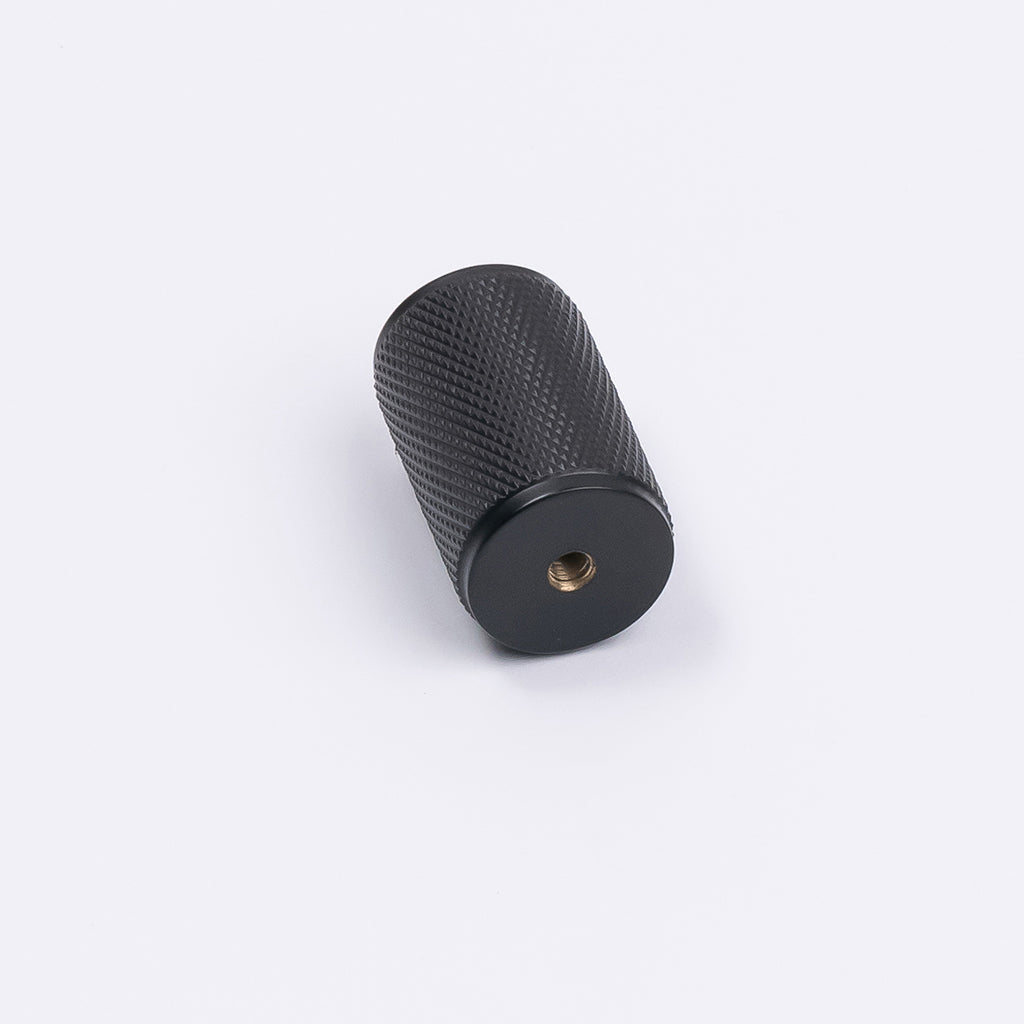 Matt Black Knurled Cabinet Knob - Helena - Manovella