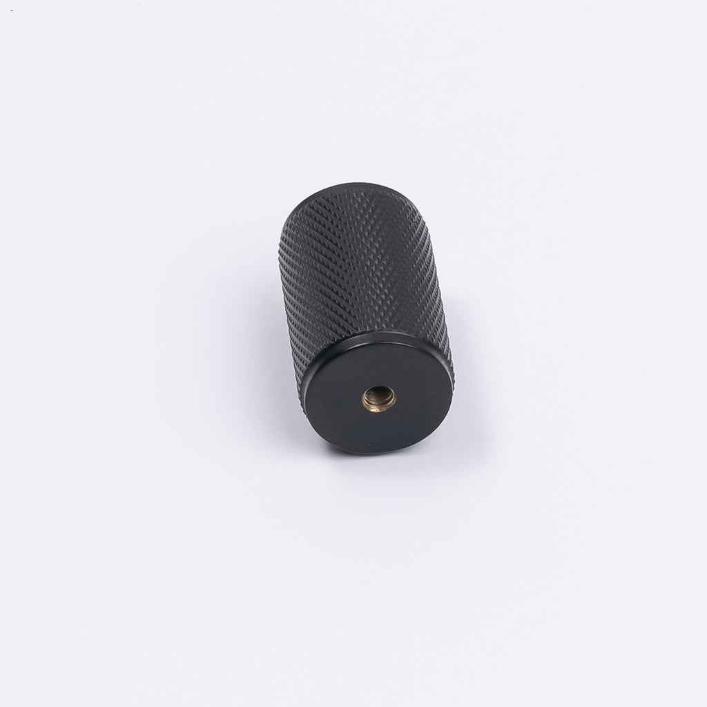 Matt Black Knurled Cabinet Knob - Helena - Manovella