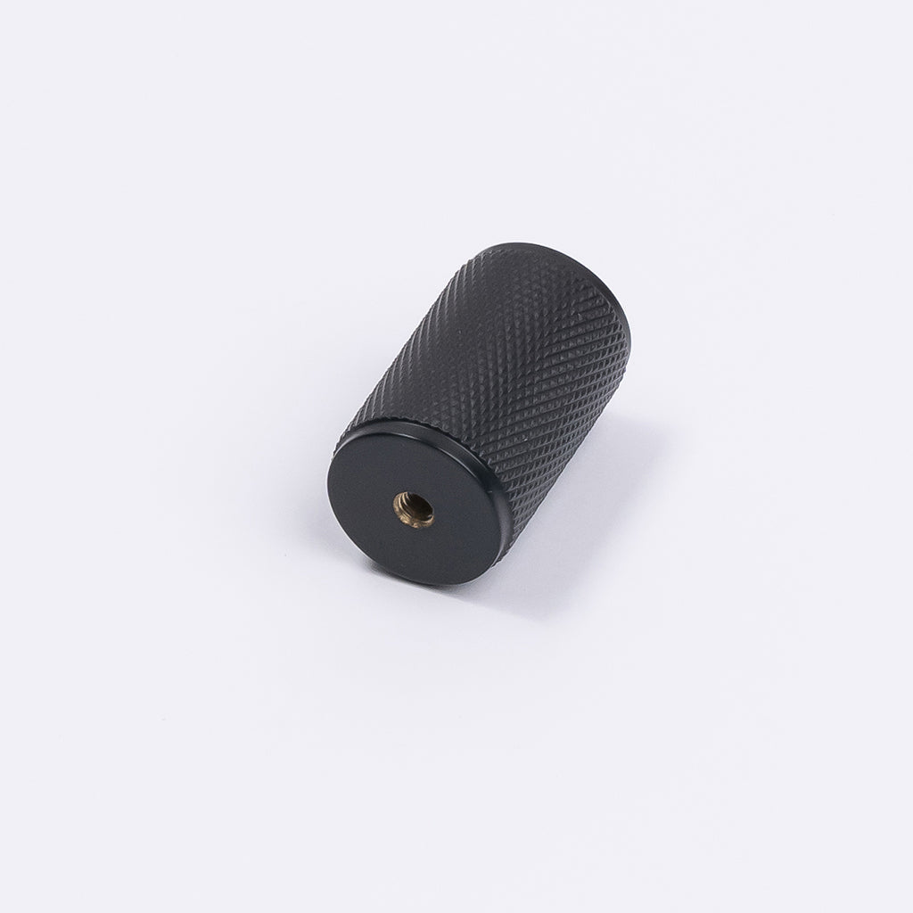 Matt Black Knurled Cabinet Knob - Helena - Manovella