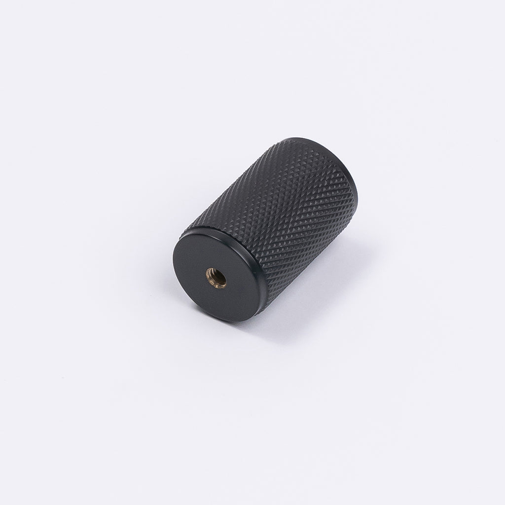 Matt Black Knurled Cabinet Knob - Helena - Manovella