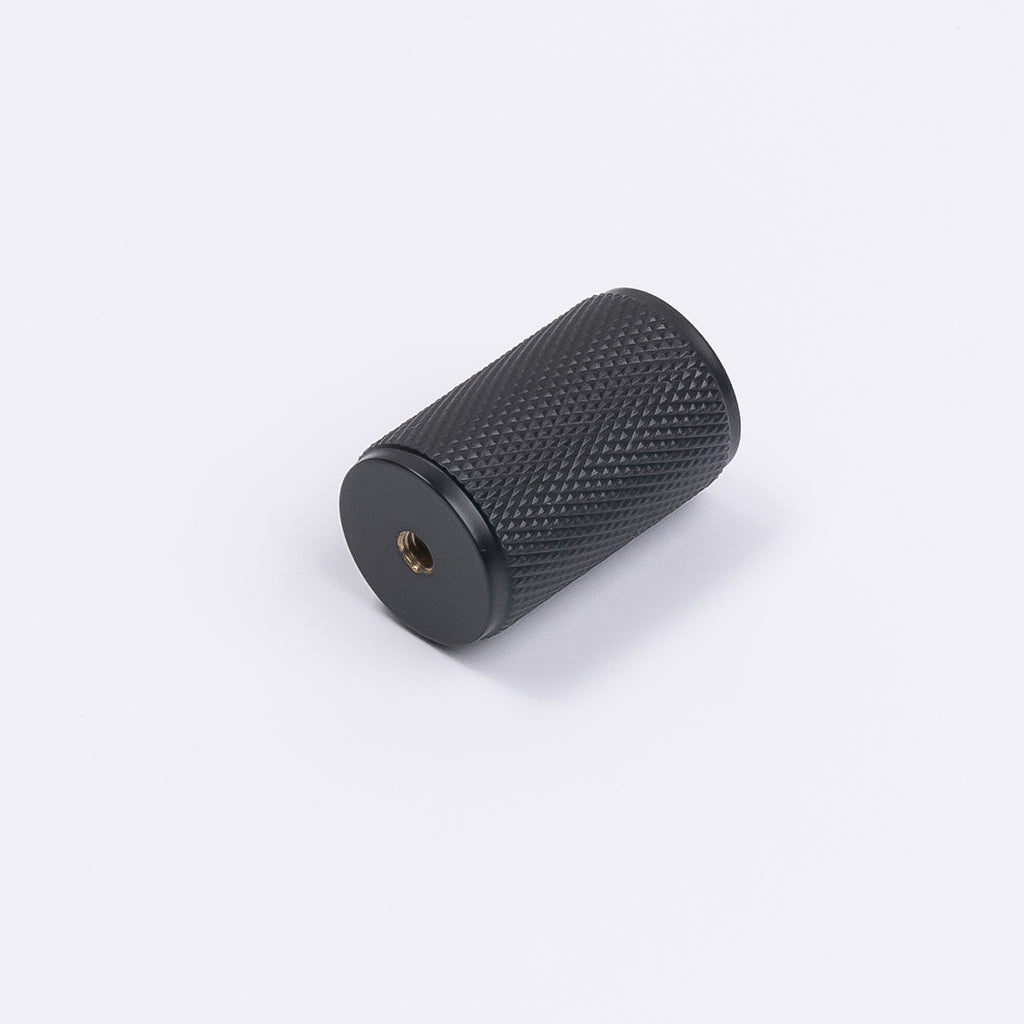 Matt Black Knurled Cabinet Knob - Helena - Manovella