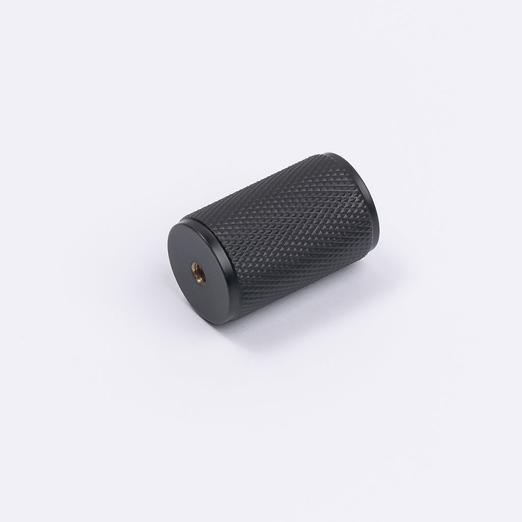 Matt Black Knurled Cabinet Knob - Helena - Manovella