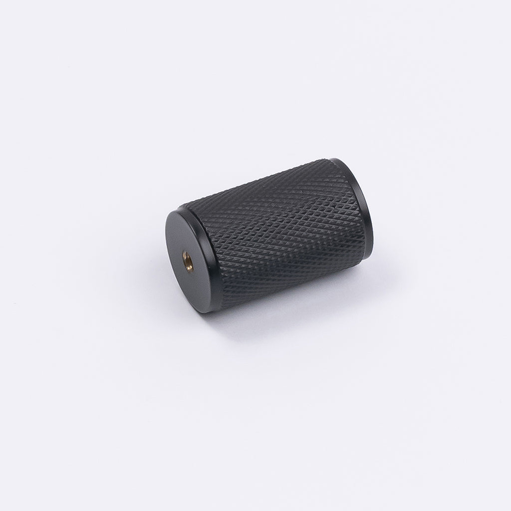 Matt Black Knurled Cabinet Knob - Helena - Manovella