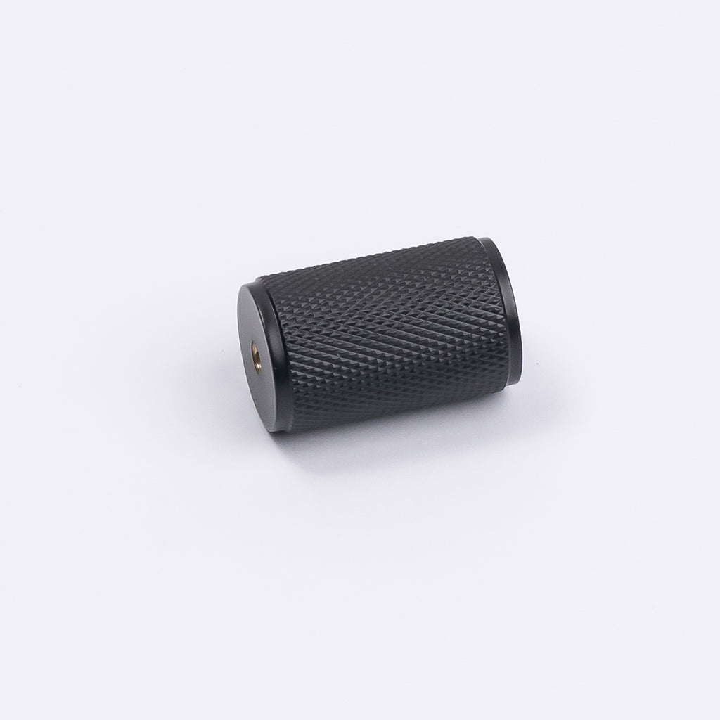 Matt Black Knurled Cabinet Knob - Helena - Manovella