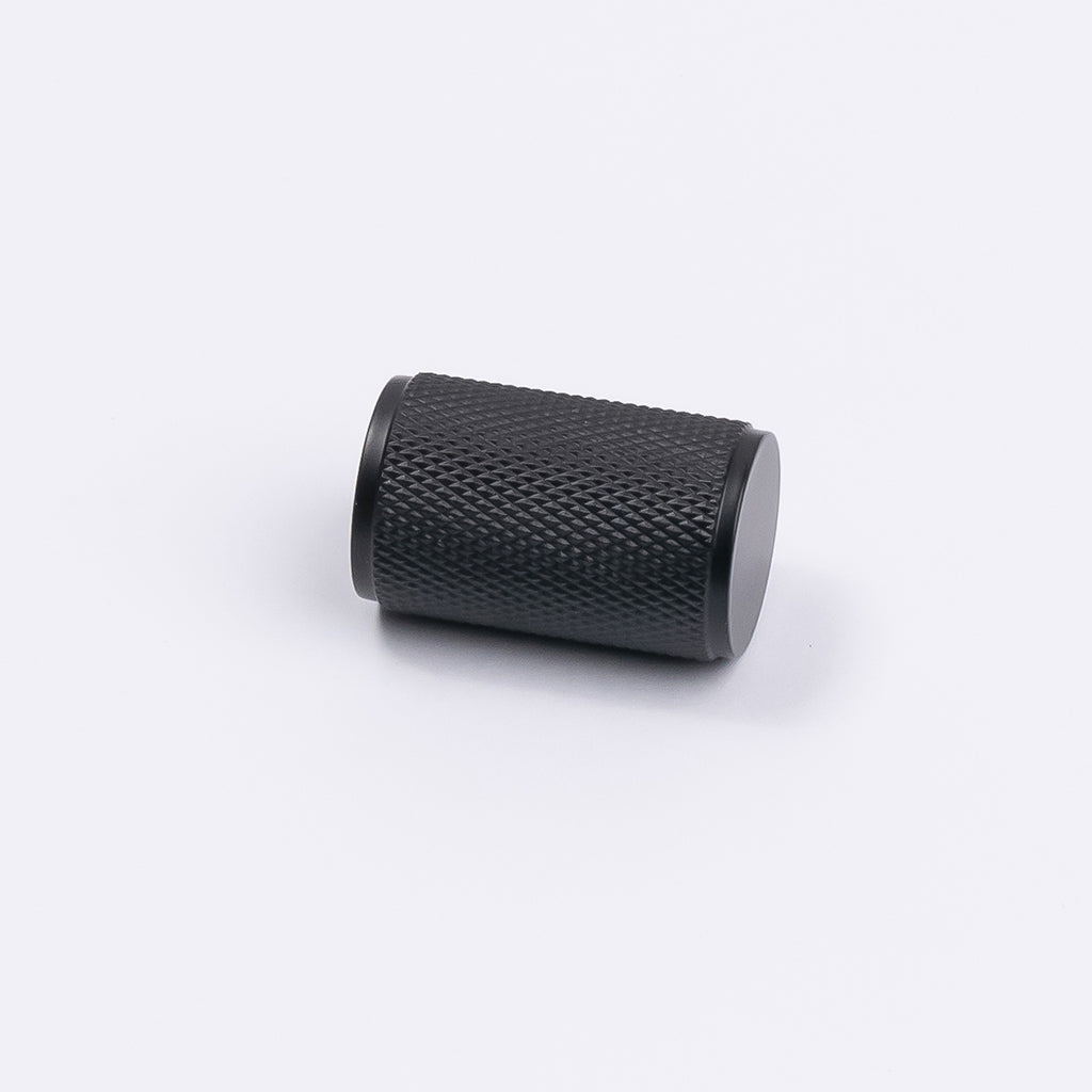 Matt Black Knurled Cabinet Knob - Helena - Manovella