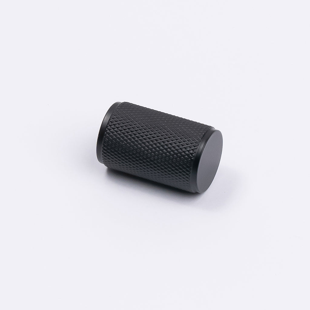 Matt Black Knurled Cabinet Knob - Helena - Manovella