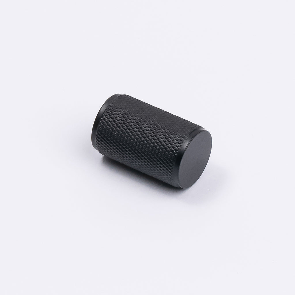 Matt Black Knurled Cabinet Knob - Helena - Manovella