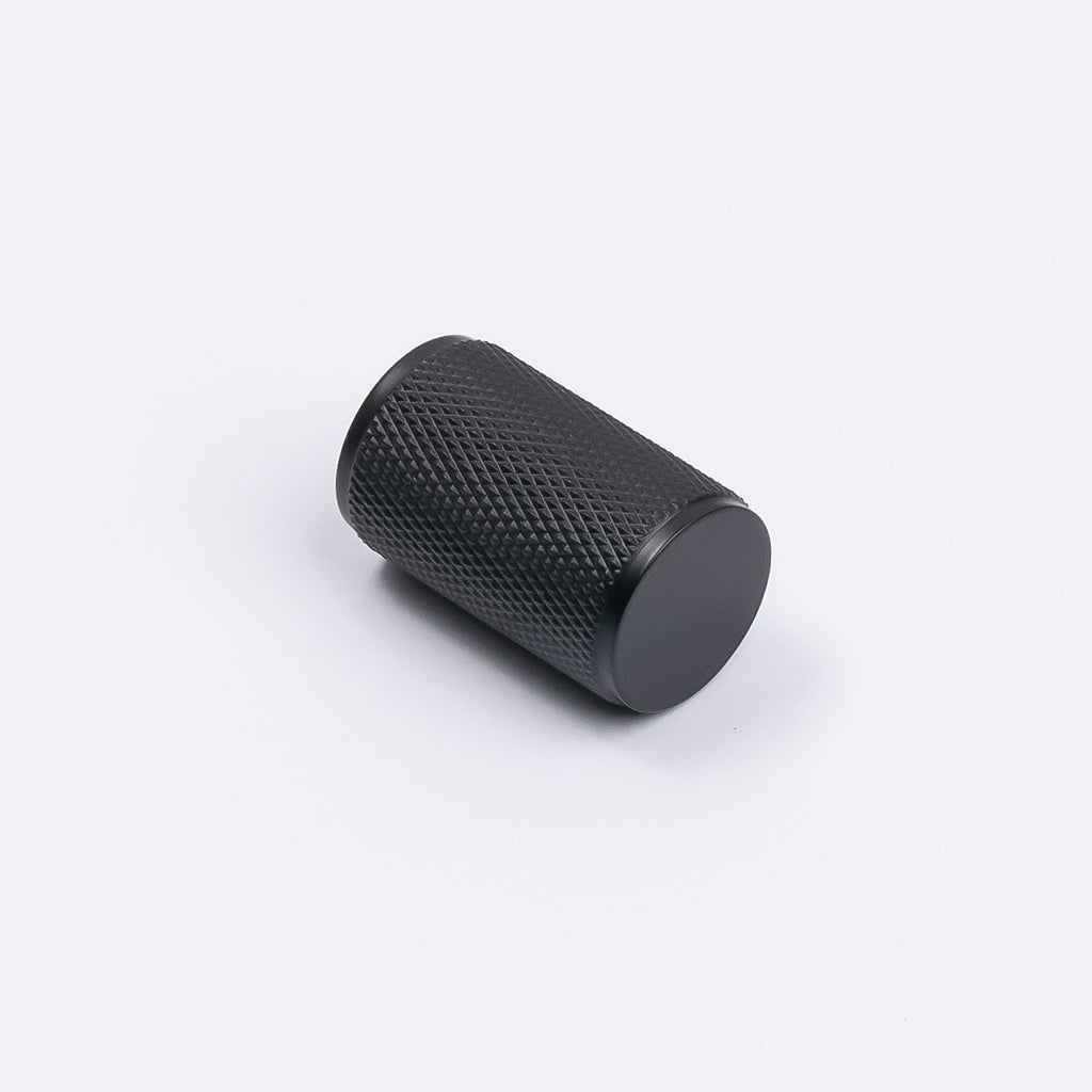 Matt Black Knurled Cabinet Knob - Helena - Manovella