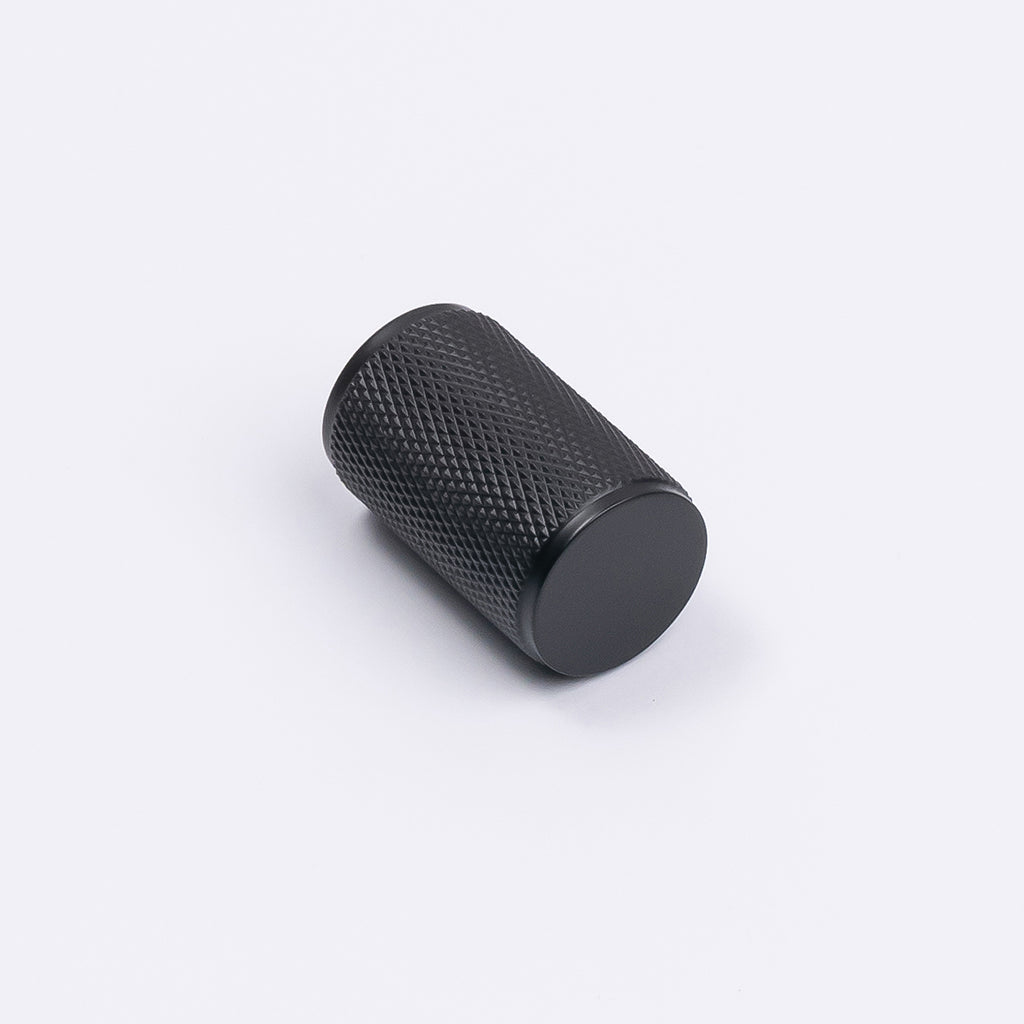 Matt Black Knurled Cabinet Knob - Helena - Manovella