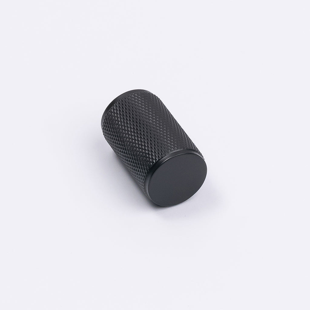 Matt Black Knurled Cabinet Knob - Helena - Manovella