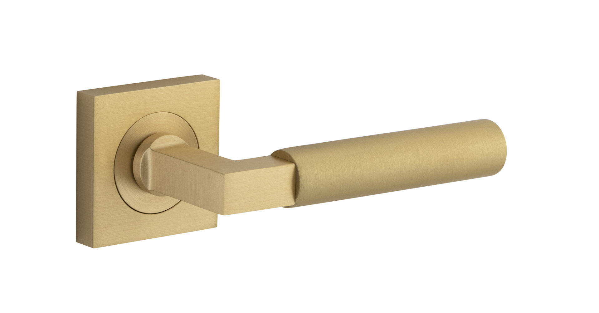 IVER Berlin Solid Brass Square Rose Door Handle – Multiple Finishes Available