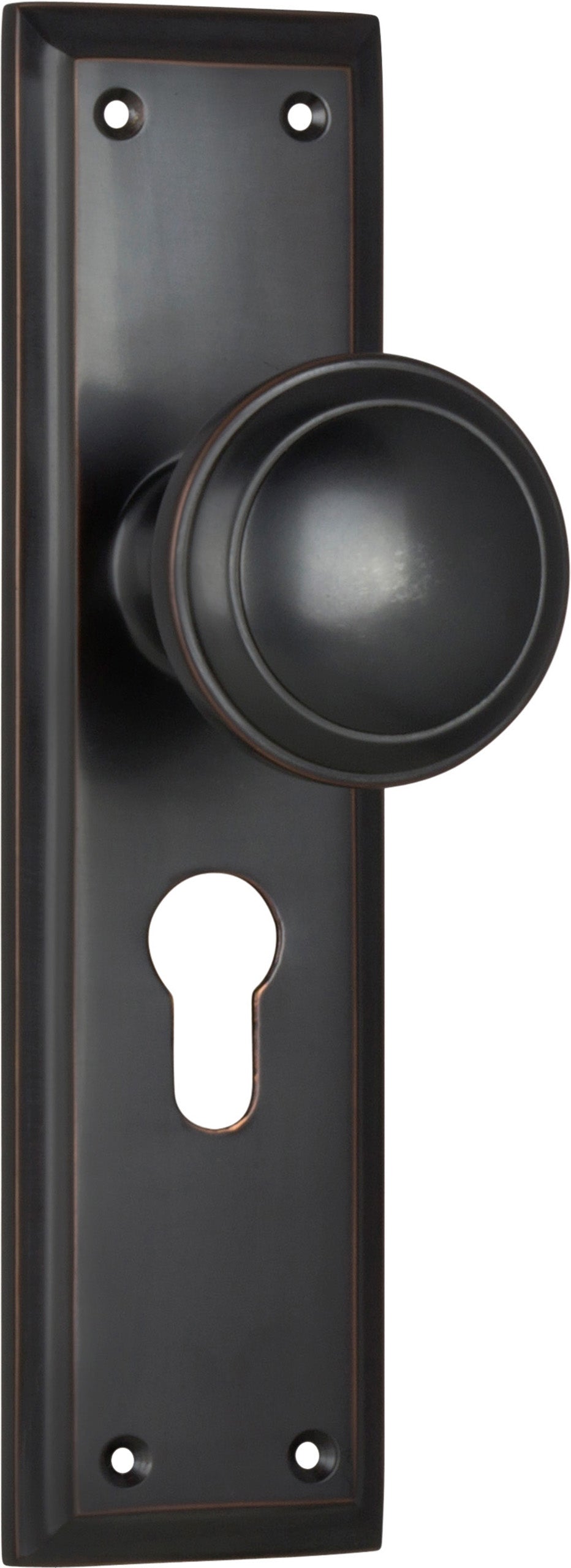 Milton Door Knob - Long Backplate by Tradco