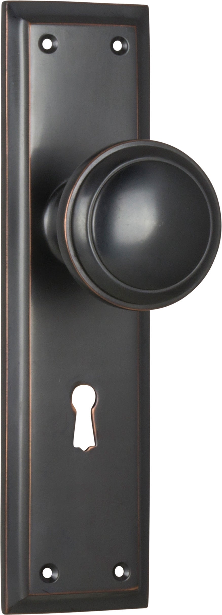 Milton Door Knob - Long Backplate by Tradco