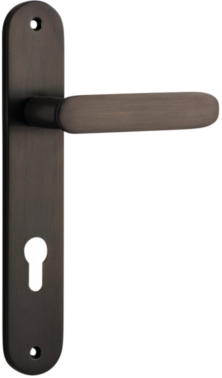 Bronte Lever - Oval Backplate - Entry Point - Iver - Signature Brass - Door Levers