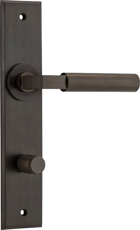 Berlin Lever - Chamfered Backplate - Entry Point - Iver - Signature Brass - Door Levers