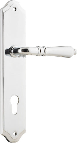 Sarlat Lever - Shouldered Backplate - Entry Point - Iver - Polished Chrome - Door Levers