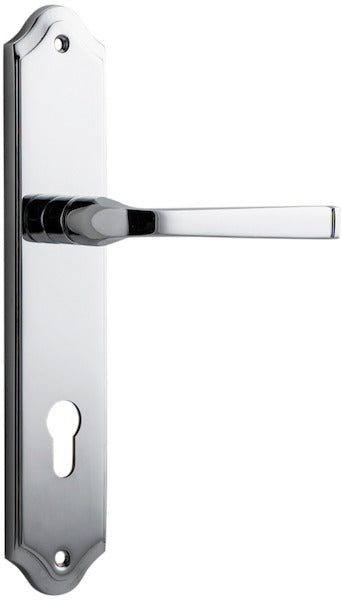 Annecy Lever - Shouldered Backplate - Entry Point - Iver - Polished Chrome - Door Levers