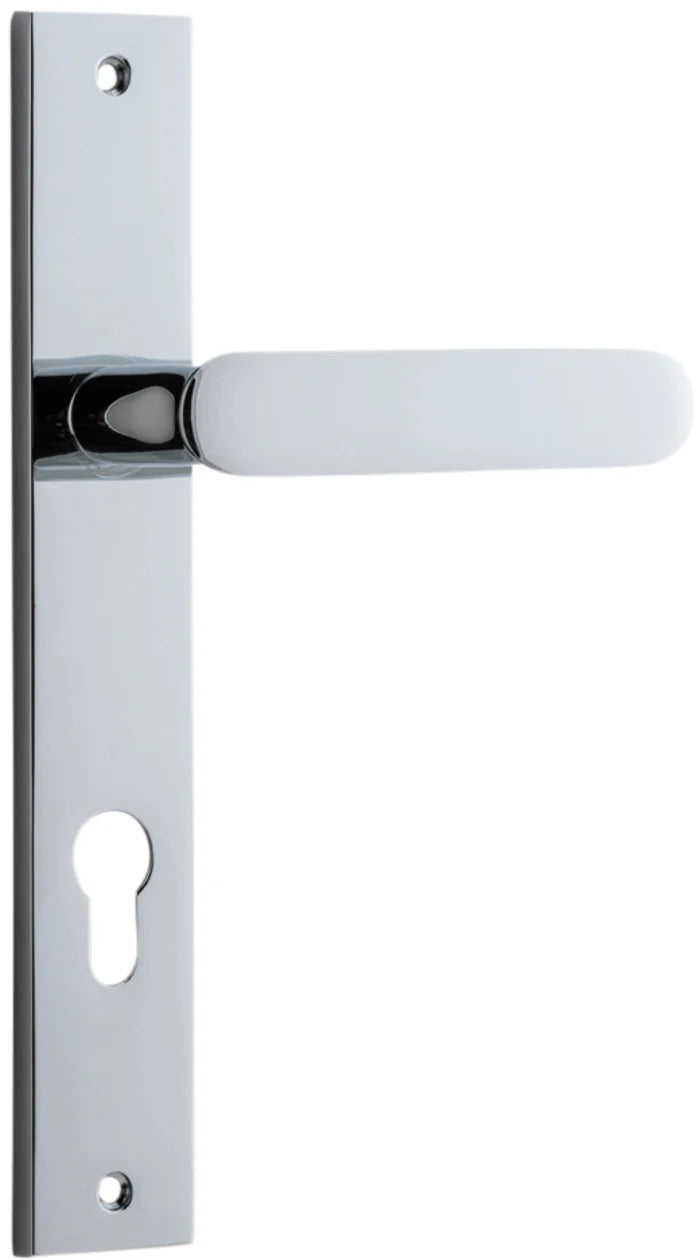 Bronte Lever - Rectangular Backplate - Entry Point - Iver - Polished Chrome - Door Levers