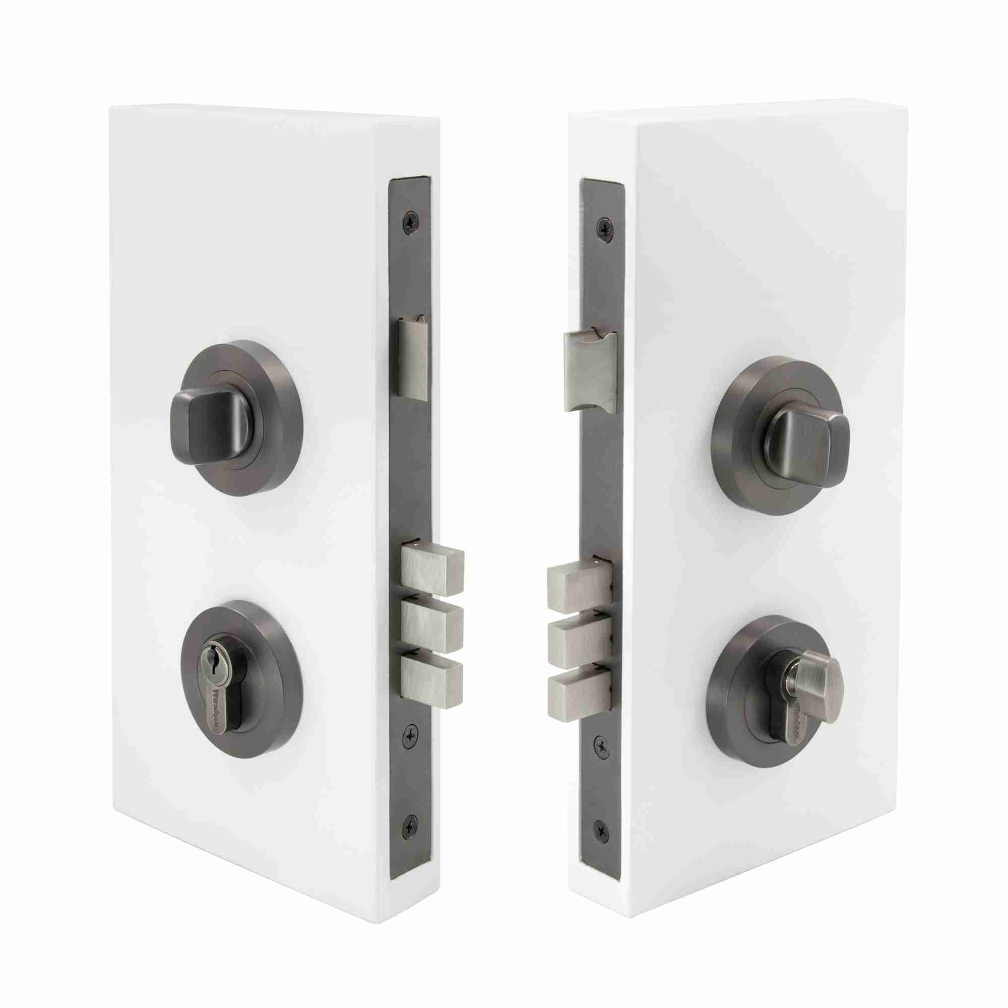 Round Graphite Nickel Double Turn Lock Kits By Zanda