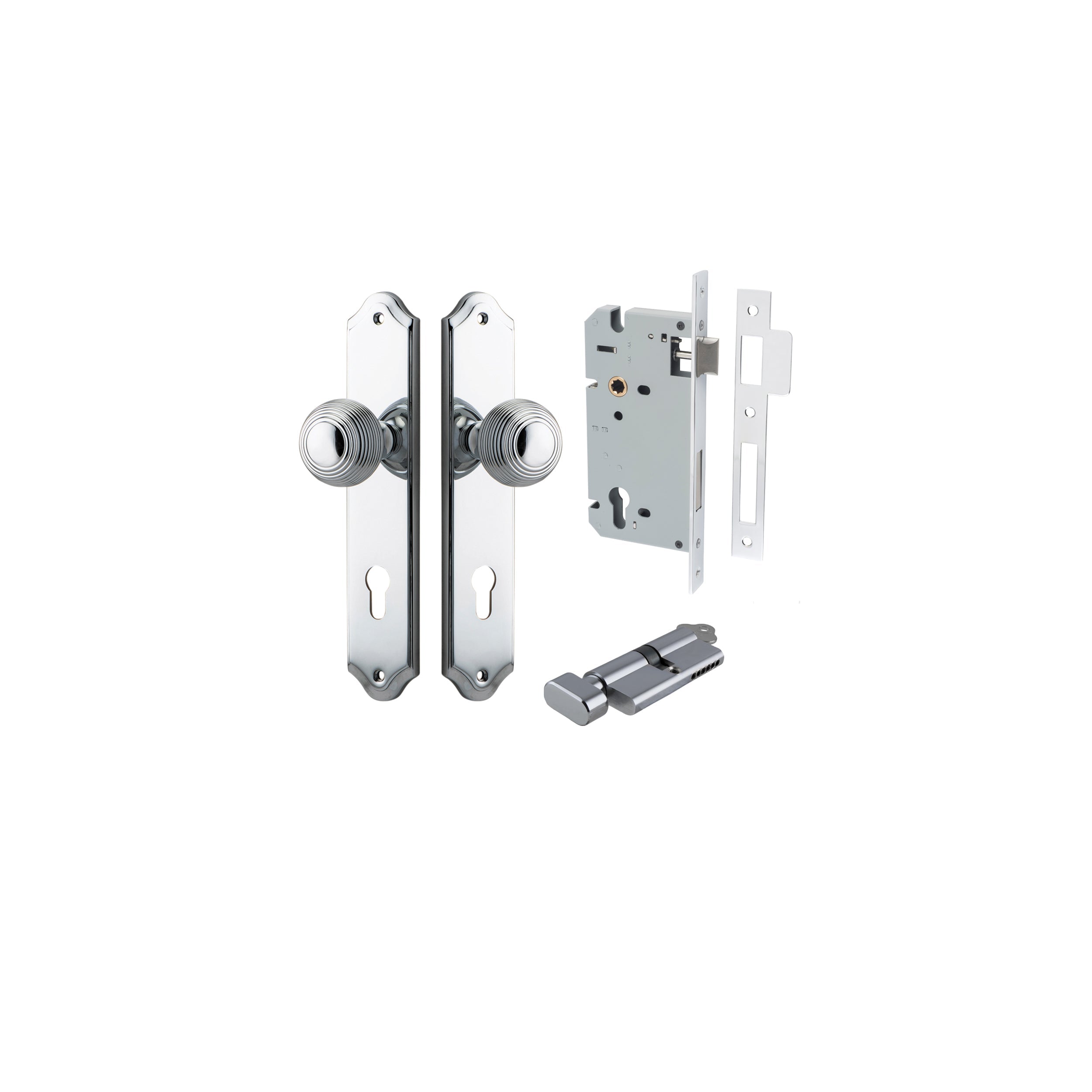 Guildford Knob - Shouldered Backplate - Entry Point - Iver - Polished Chrome - Door Knobs