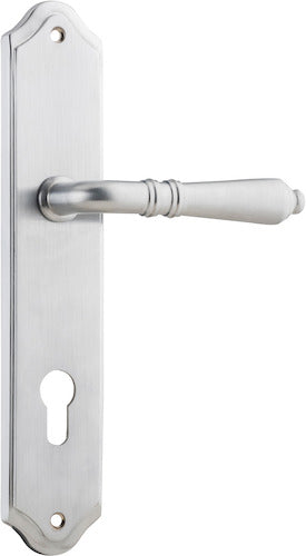 Sarlat Lever - Shouldered Backplate - Entry Point - Iver - Brushed Chrome - Door Levers