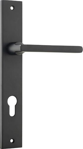 Baltimore Lever - Rectangular Backplate - Entry Point - Iver - Matt Black - Door Levers