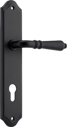 Sarlat Lever - Shouldered Backplate - Entry Point - Iver - Matt Black - Door Levers