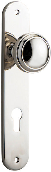 Paddington Knob - Oval Backplate - Entry Point - Iver - Polished Nickel - Door Knobs