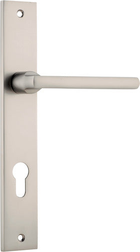 Baltimore Lever - Rectangular Backplate - Entry Point - Iver - Satin Nickel - Door Levers