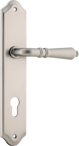 Sarlat Lever - Shouldered Backplate - Entry Point - Iver - Satin Nickel - Door Levers