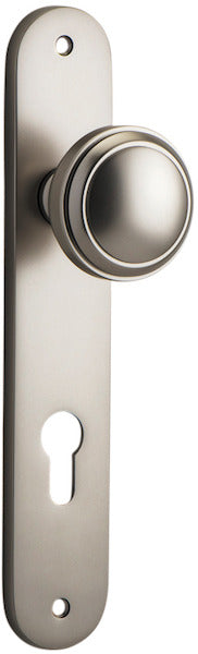 Paddington Knob - Oval Backplate - Entry Point - Iver - Satin Nickel - Door Knobs