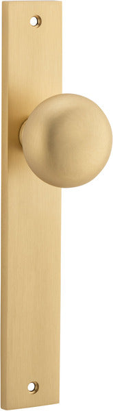 Cambridge Knob - Rectangular Backplate - Entry Point - Iver - Brushed Brass - Door Knobs