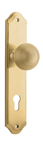 Guildford Knob - Shouldered Backplate - Entry Point - Iver - Brushed Brass - Door Knobs