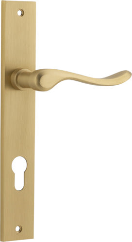 Stirling Lever - Rectangular Backplate - Entry Point - Iver - Brushed Brass - Door Levers