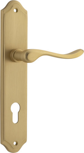 Stirling Lever - Shouldered Backplate - Entry Point - Iver - Brushed Brass - Door Levers