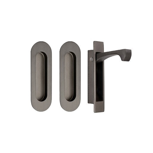 Duke Oval Flush Pull Kit - Graphite Nickel - By Zanda