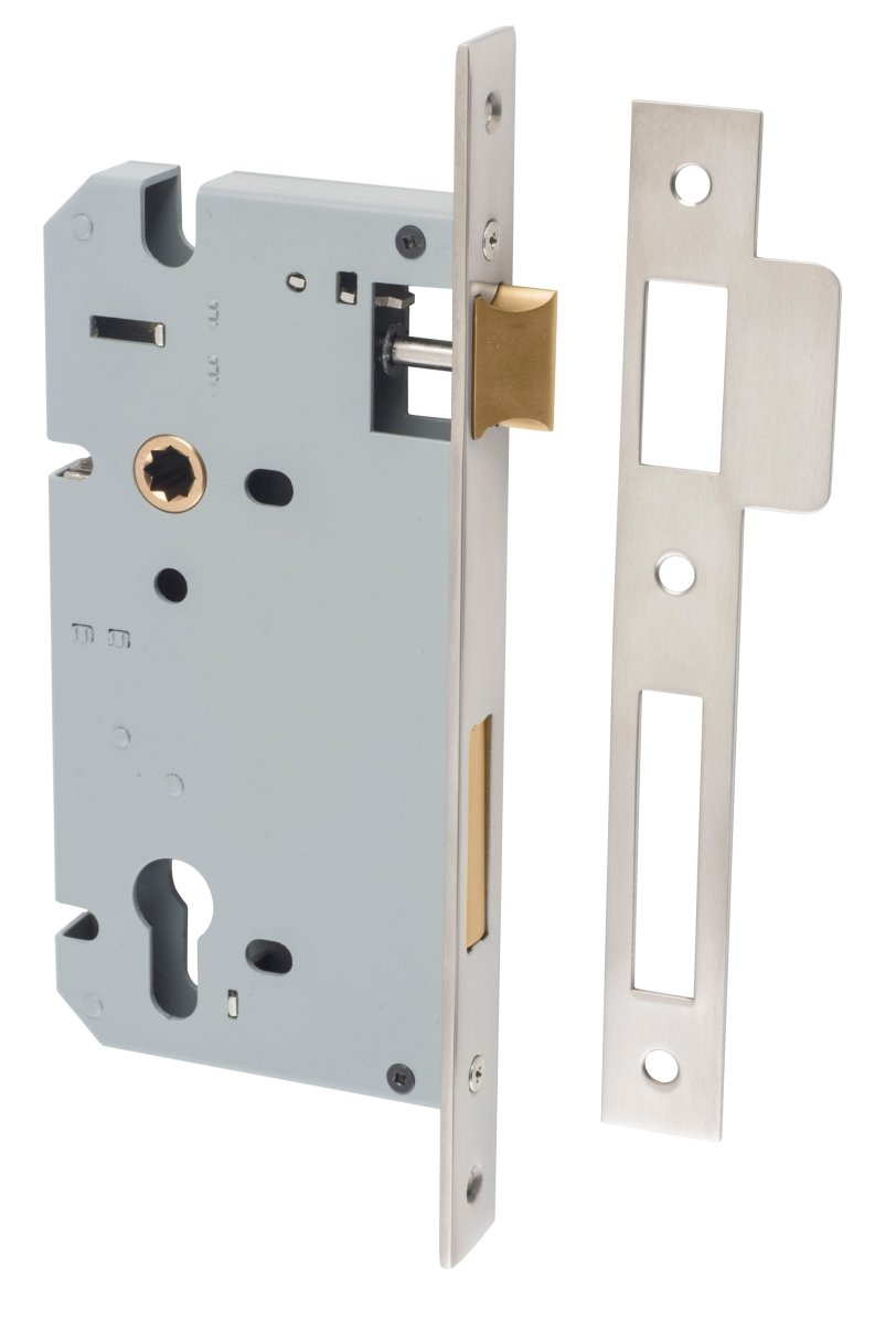 85mm Euro Mortice Locks - Entry Point - Iver - Satin Nickel - External Locks